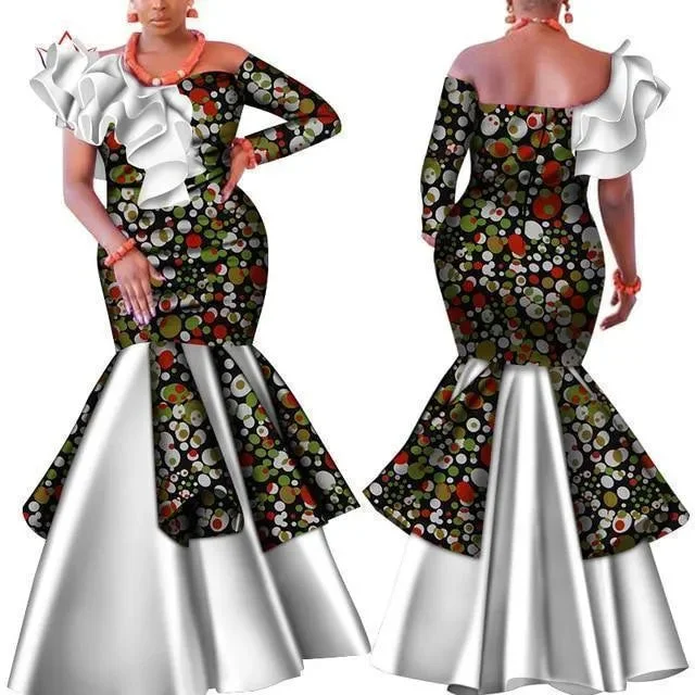 Members Only Slash Neck White African Dress