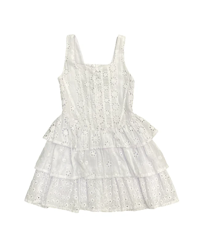 Price Drop White Eyelet Tank Tiered Dress