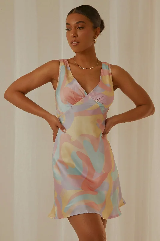 Special Buy Audrey Vintage Slip Dress in Pastel Wave