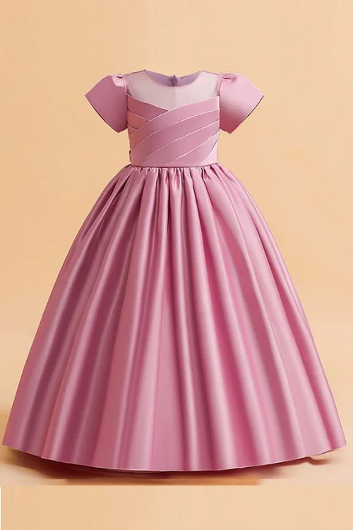 Today Only Formal Wedding Evening Dress Short Sleeve Kids Pink White Bridesmaid Clothes Girls Children Costume Baby Princess Party Prom Today Only Formal Wedding Evening Dress Short Sleeve Kids Pink White Bridesmaid Clothes Girls Children Costume Baby Princess Party Prom