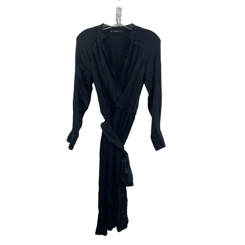 Fantastic Offers Zara Black Wrap Dress Long Sleeved Maxi Viscose XS Preowned Women
