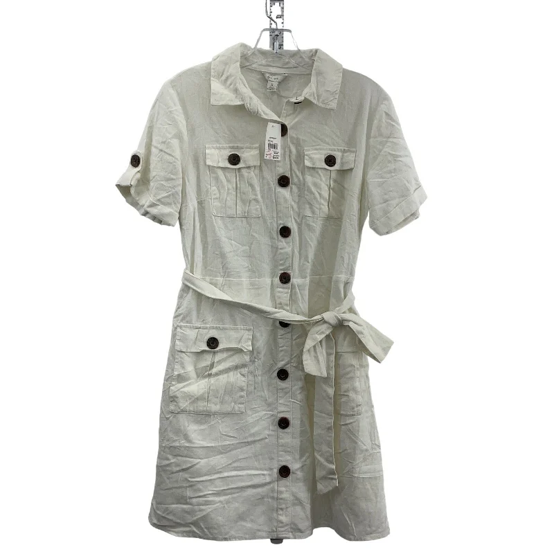 Unbeatable Prices NWT C Wonder Linen Women's Belted Midi Shirt Dress, Cream, Size S