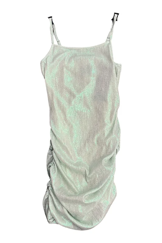 Customer Appreciation Sale Mint Shimmer Ruched Dress