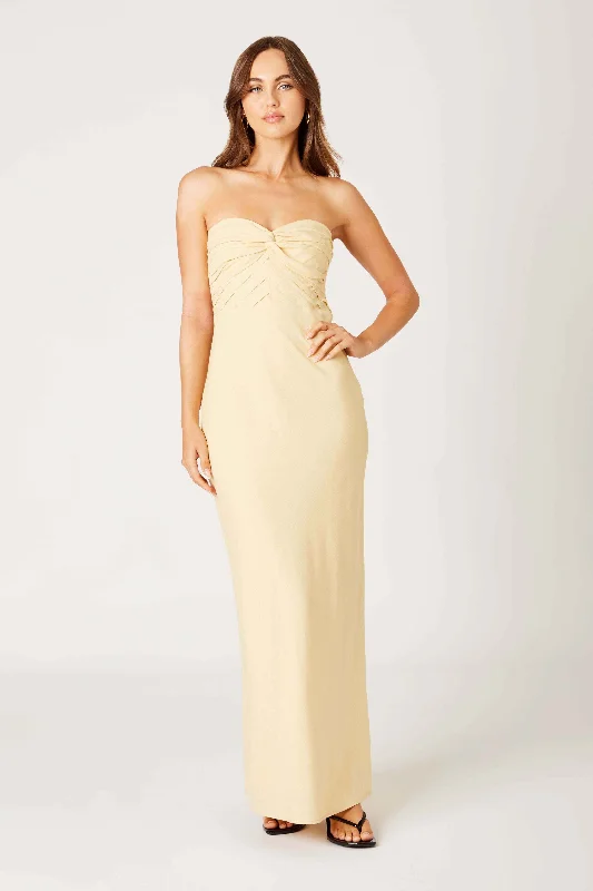 Huge Discounts Linen Strapless Maxi Dress