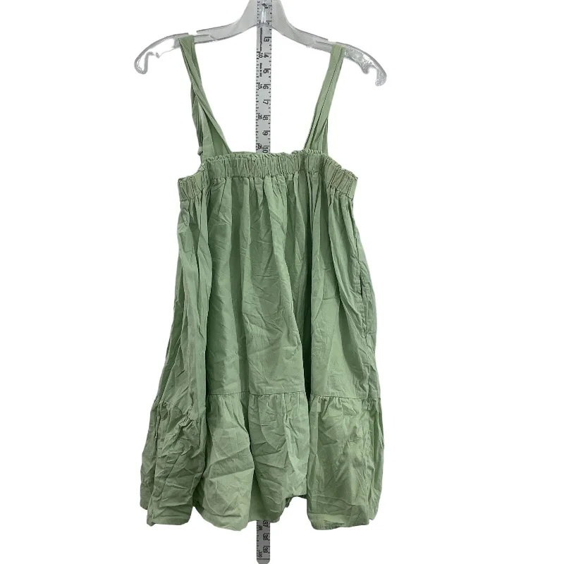 Bargain Bin Women's Hyfve Green Cotton Babydoll Spaghetti Strap Mini Dress M Preowned