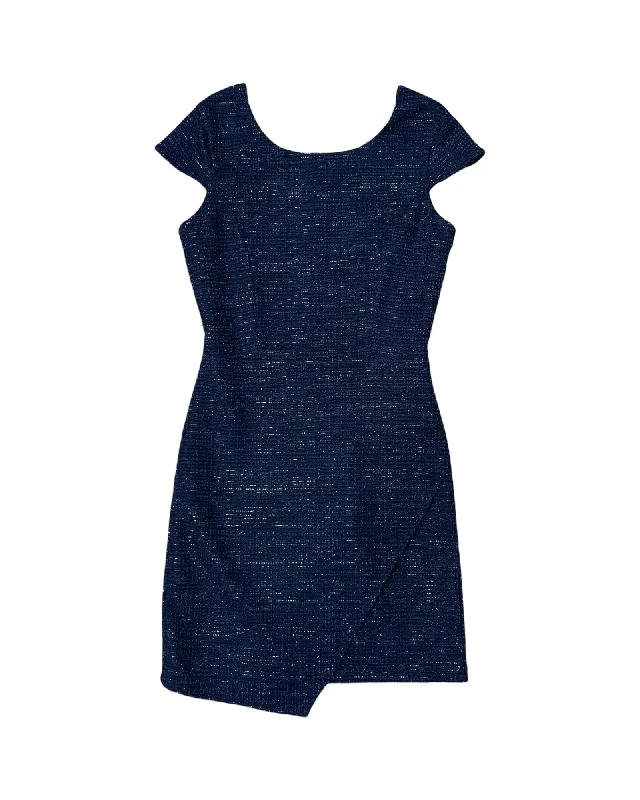Overstock Navy Boucle Envelope Dress
