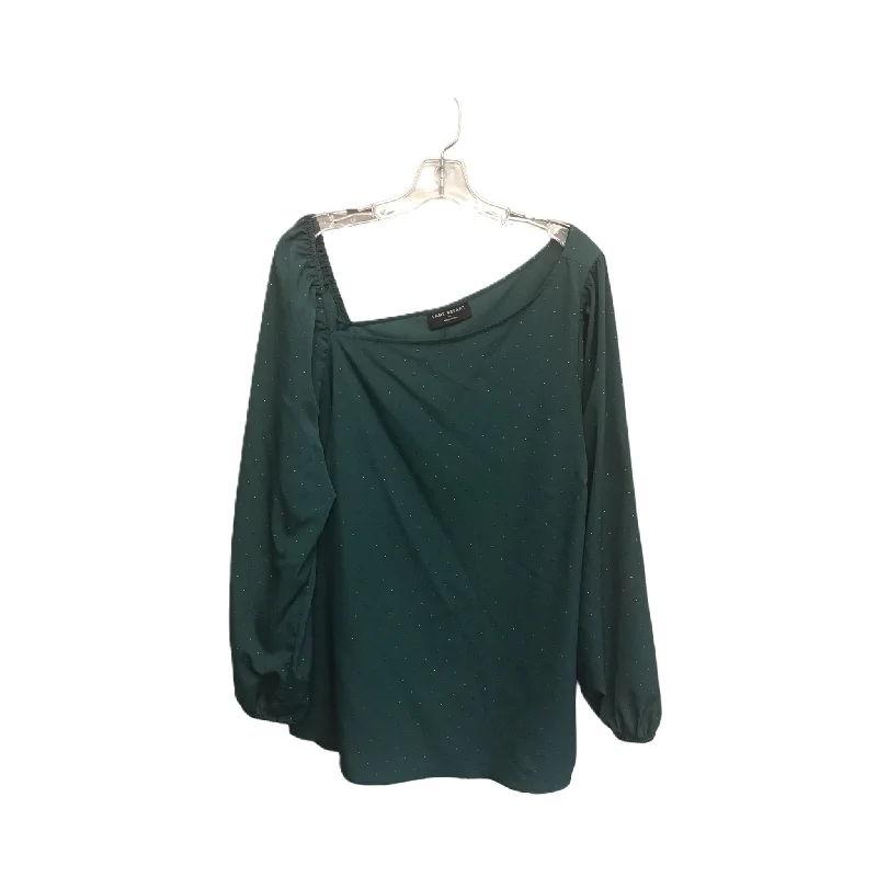 Bonus Savings Green & Silver Top Long Sleeve By Lane Bryant, Size: 22