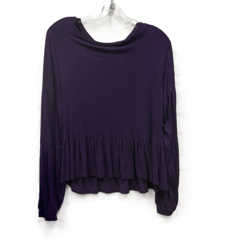 Act Fast Top Long Sleeve By Hinge In Purple, Size: S