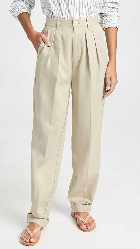 Special Discount Double Pleat Pant In Twill In Putty