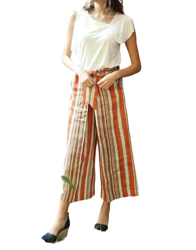 Online Only Lucas Pants In Creamsicle Stripe Orange