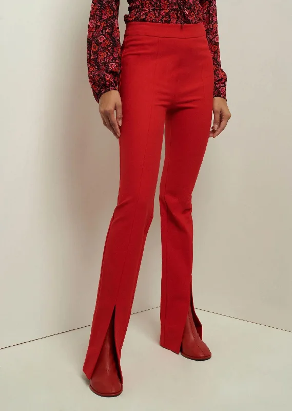 Super Bargain Lucia Flare Slit Pant In Red