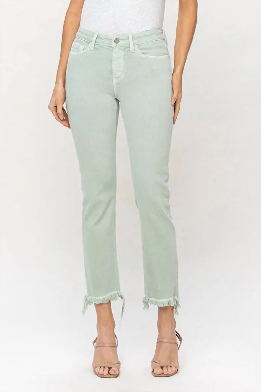 Midnight Madness Melissa Cropped Jeans In Mint