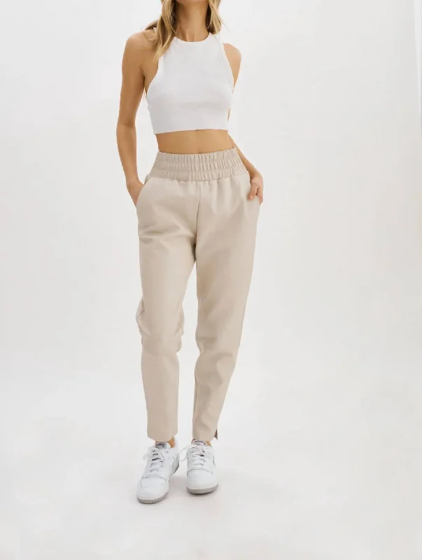 Steals and Deals Nineta Leather Joggers In Bone