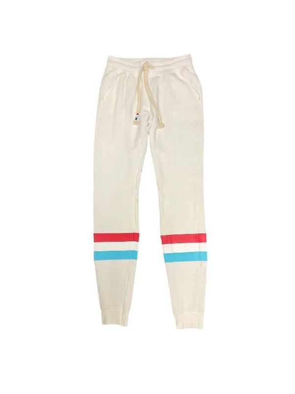 Stripe Jogger In White