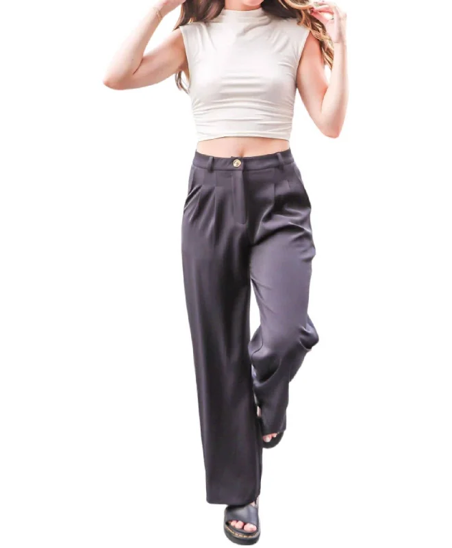 Wide Leg Tailored Pants In Black