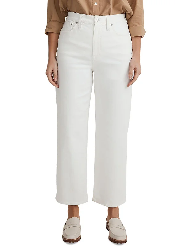 Markdowns Womens Crop Denim Wide Leg Jeans