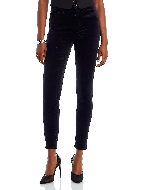 Womens Velvet High Rise Skinny Jeans