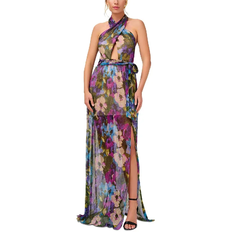 Aidan by Aidan Mattox Womens Halter Long Evening Dress