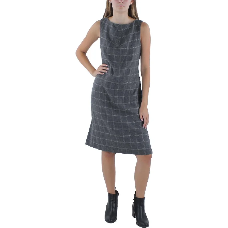 Donna Karan Womens Wool Blend Knee Sheath Dress