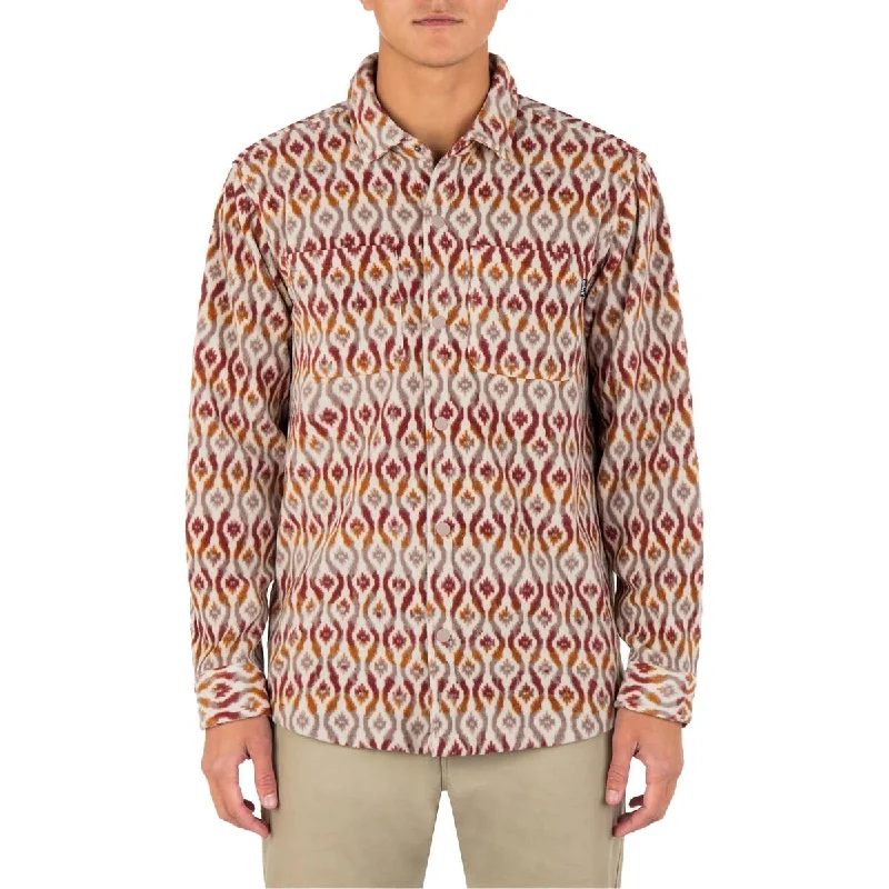 Hurley Mens Santa Cruz Collared Printed Button-Up