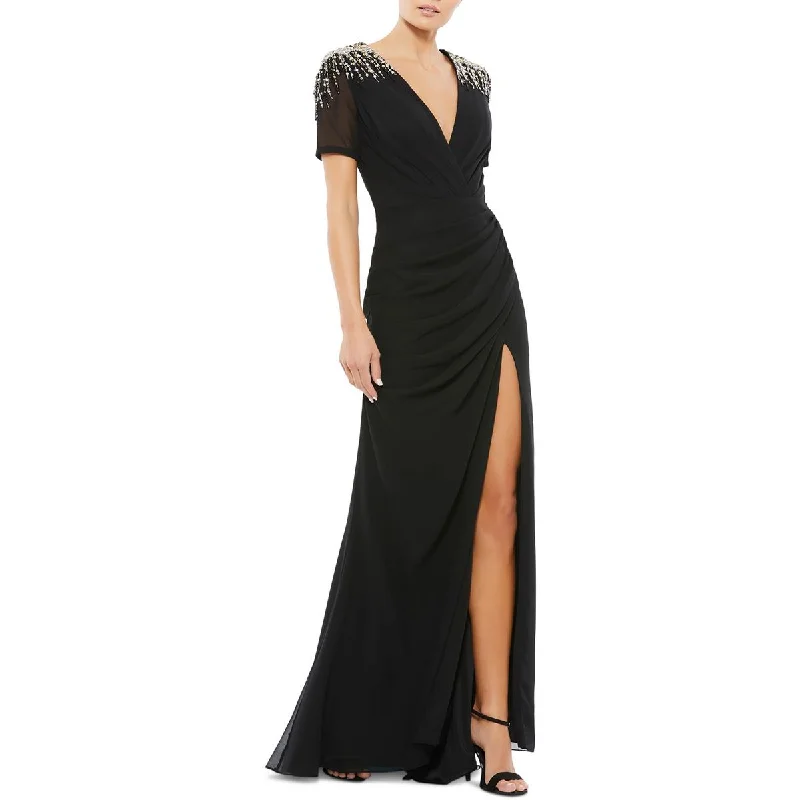 Ieena for Mac Duggal Womens Embellished  Evening Dress