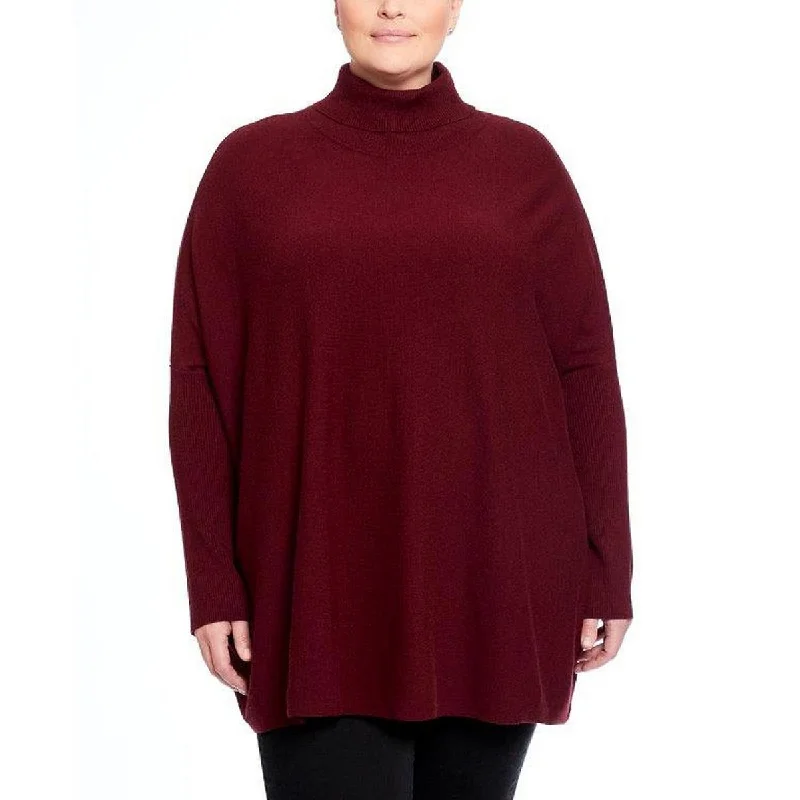 Closeout Sale Joseph A. Womens Plus Ribbed Trim Turtleneck Pullover Sweater
