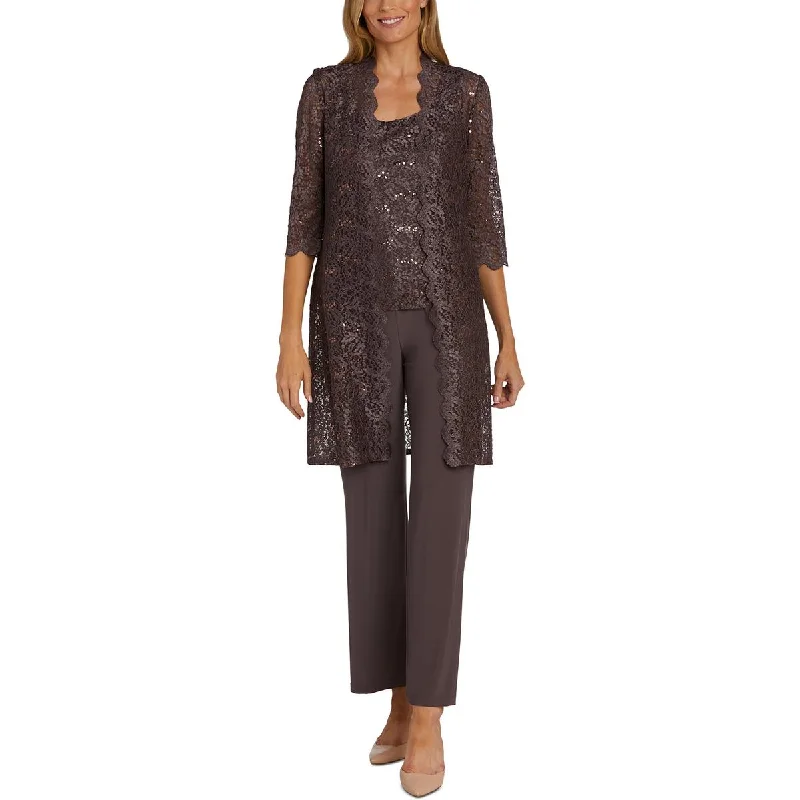 R&M Richards Women's 2 Piece Floral Lace Pantsuit