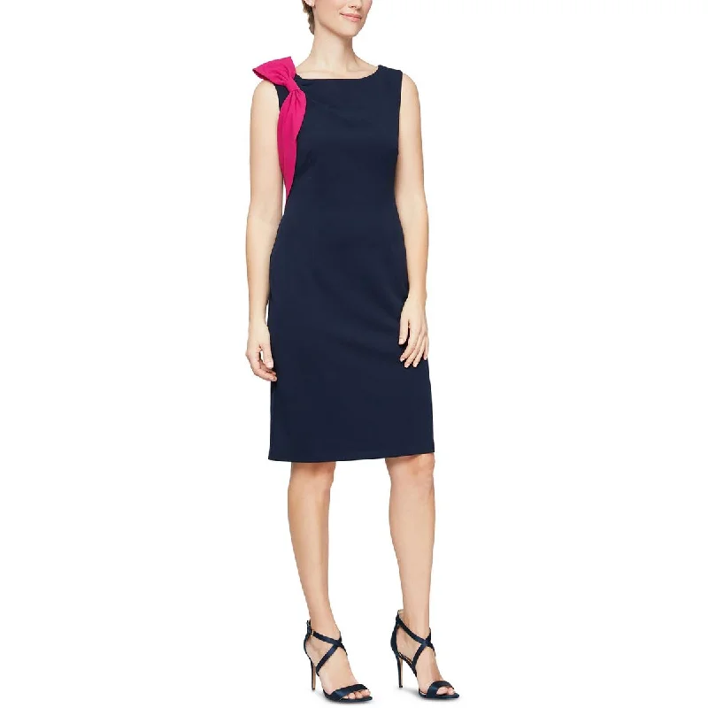 SLNY Womens    Bow Sleeveless Sheath Dress