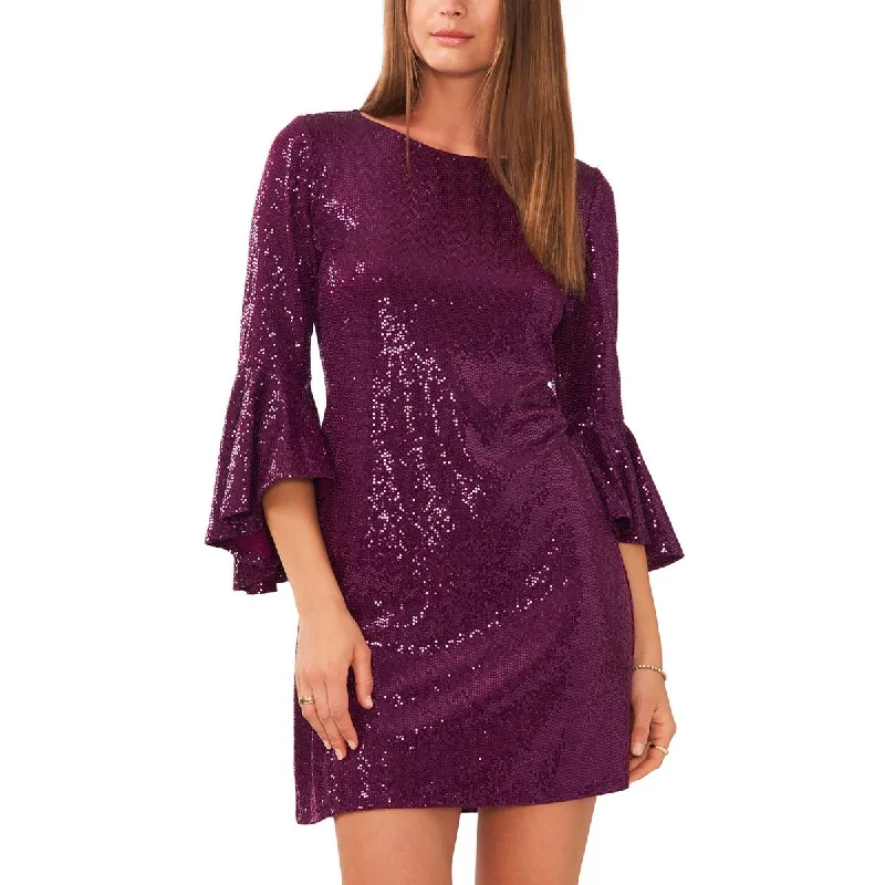 Vince Camuto Womens Sequined Short Cocktail And Party Dress