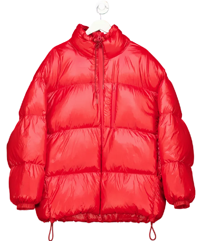 h and m Red Down filled puffer Jacket UK 12