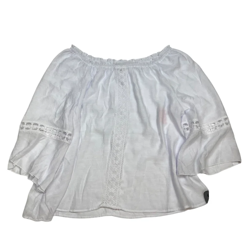 Today's Special Blouse Long Sleeve By Unique Spectrum In White, Size: 2x