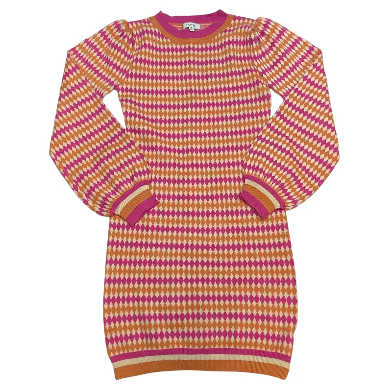 Sneak Peek Sale Sweater Dress By Fate In Orange & Pink, Size: S