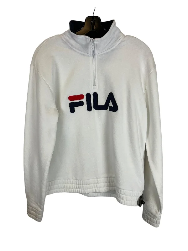Can't Be Beat Sweatshirt Collar By Fila In White, Size: L