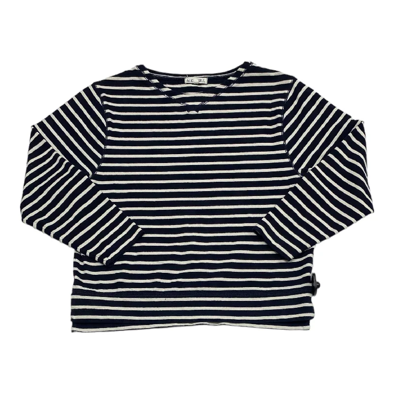 Top Long Sleeve By ALEX MILL In Blue & White, Size: M