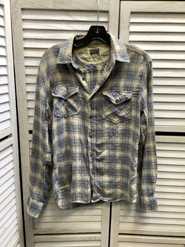 Crazy Savings Top Long Sleeve By Converse In Plaid Pattern, Size: S