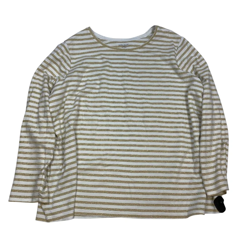 Discount Mania Top Long Sleeve By Laura Scott In Gold, Size: 3x