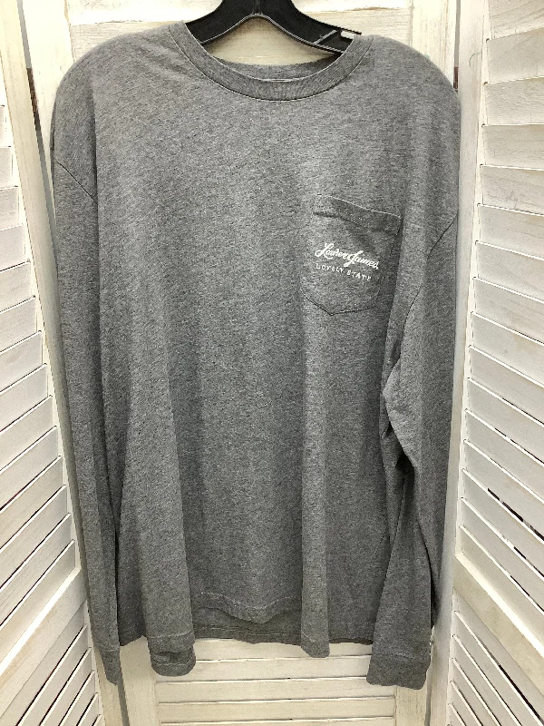 Top Long Sleeve By Lauren James In Grey, Size: Xl