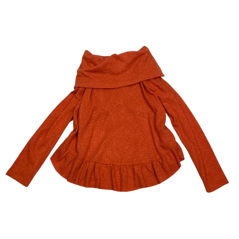 Lowest Price Top Long Sleeve By Maeve In Orange, Size: S