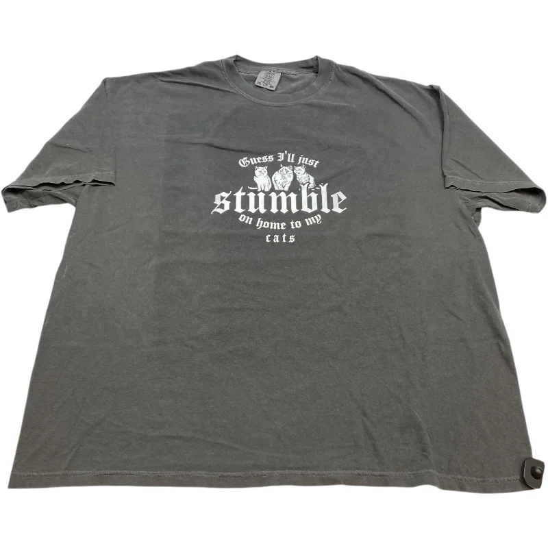 YEAR-End Clearance Top Short Sleeve By Comfort Colors In Grey, Size: 3x