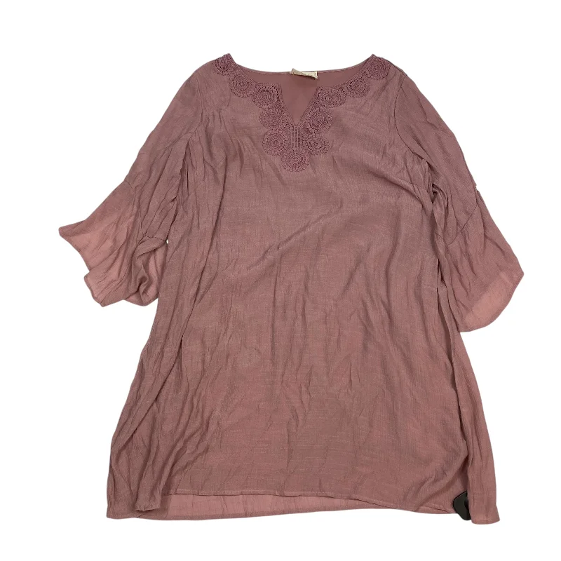 Buy More, Save More Tunic Long Sleeve By Just Found In Pink, Size: 2x